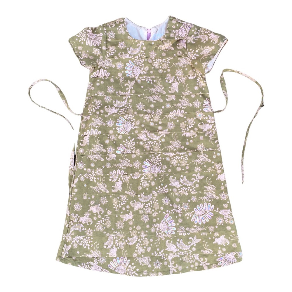 Trish Scully Child Layered Sequin Pink Green Dress Formal 6X